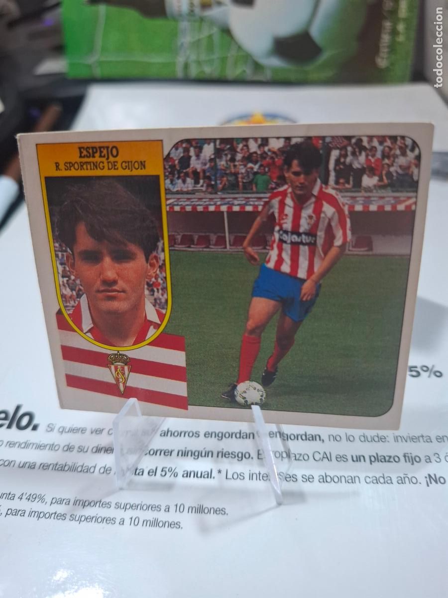 Figurine di Calcio: ESPEJO SPORTING GIJON FICHAJE 23 LIGA 1991 1992 LIGA 91 92 EDICIONES ESTE DESPEGADO
