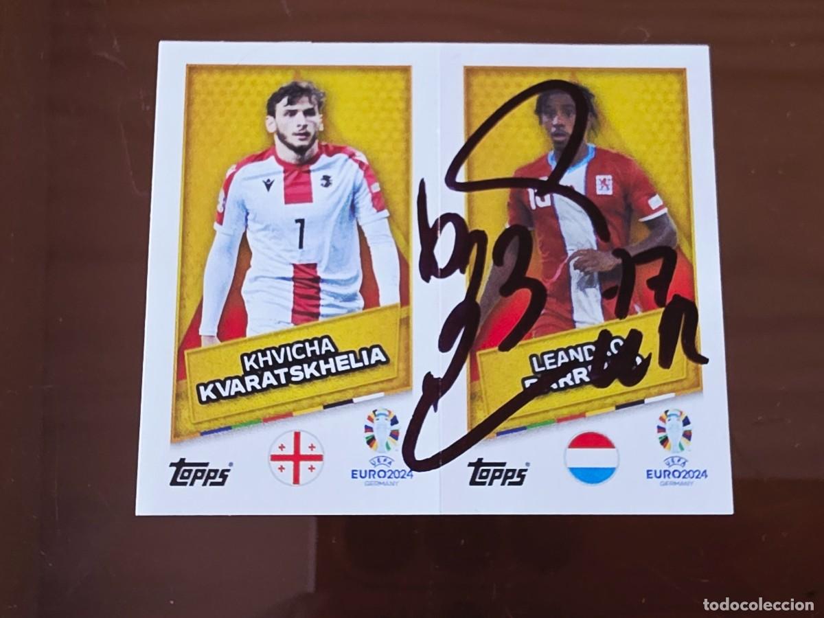 Cartes &agrave; collectionner de Football: Cromo firmado de Kvaratskhelia con aut&oacute;grafo, Georgia, PSG Par&iacute;s Saint Germain