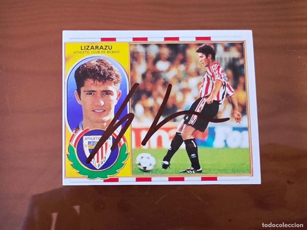 Cromos de Futebol: Cromo firmado de Lizarazu con aut&oacute;grafo, Athletic Club de Bilbao