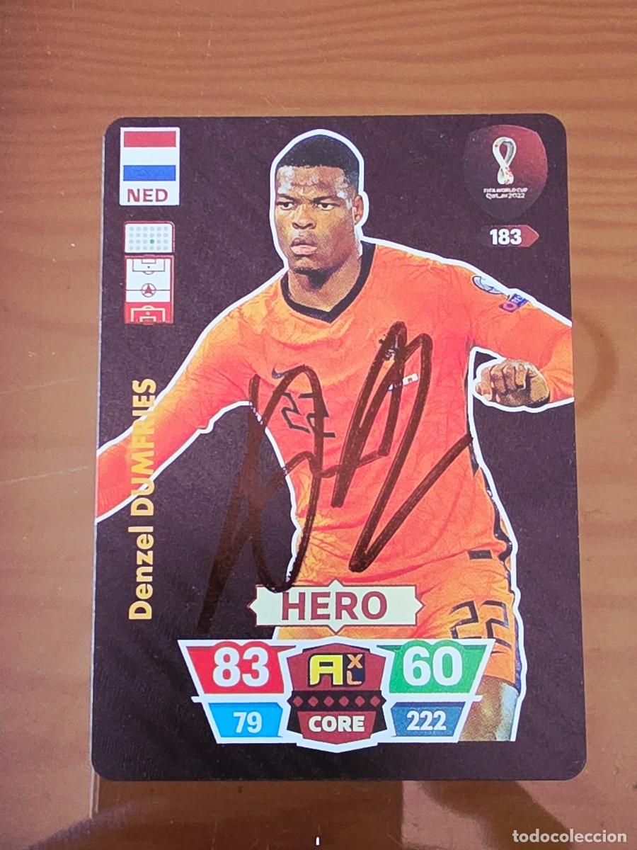 Football Stickers: Cromo firmado de Denzel Dumfries con aut&oacute;grafo, Pa&iacute;ses Bajos, Real Madrid