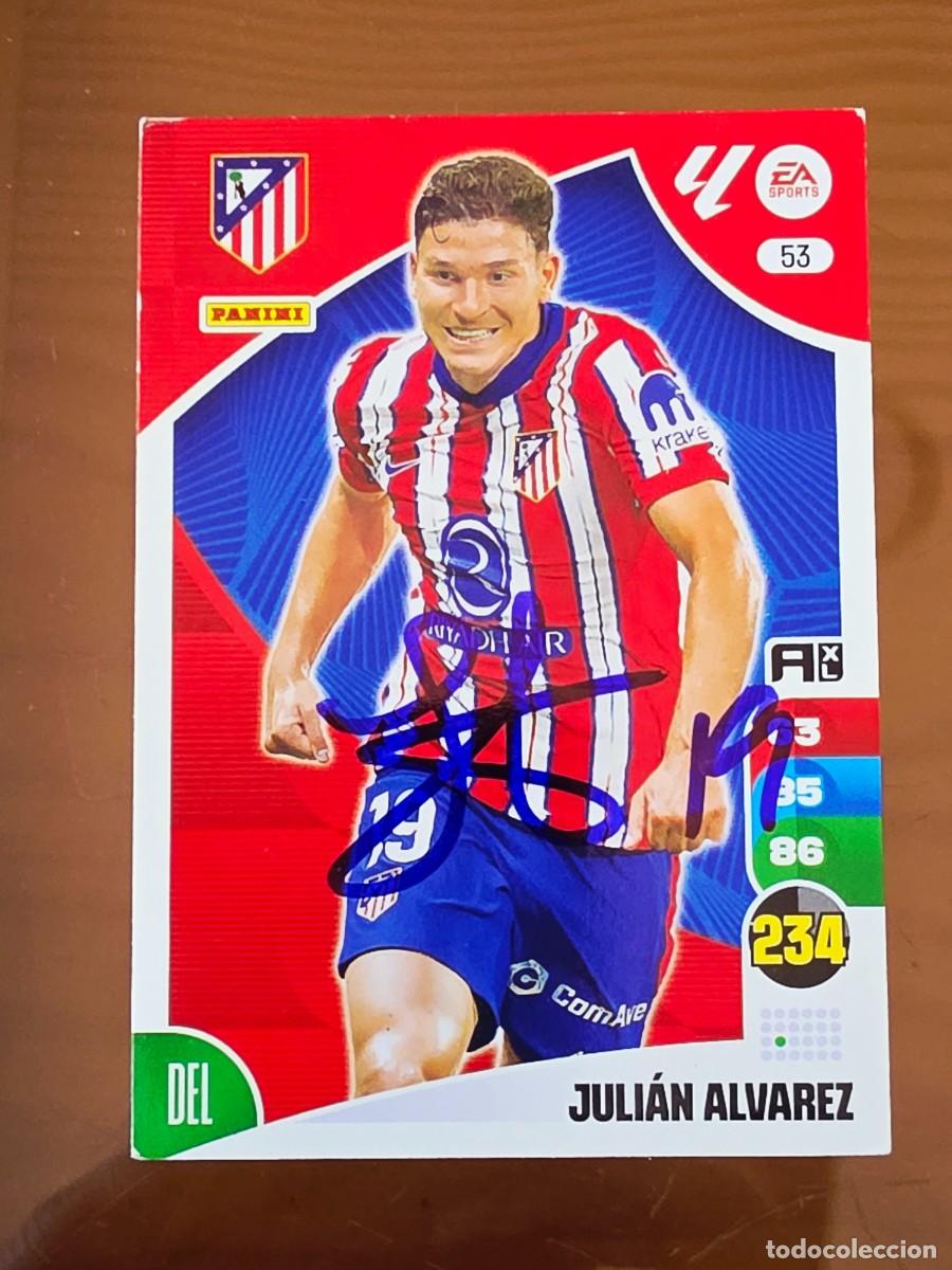 Fu&szlig;ball-Sticker: Cromo firmado de Juli&aacute;n &Aacute;lvarez con aut&oacute;grafo, Atl&eacute;tico de Madrid