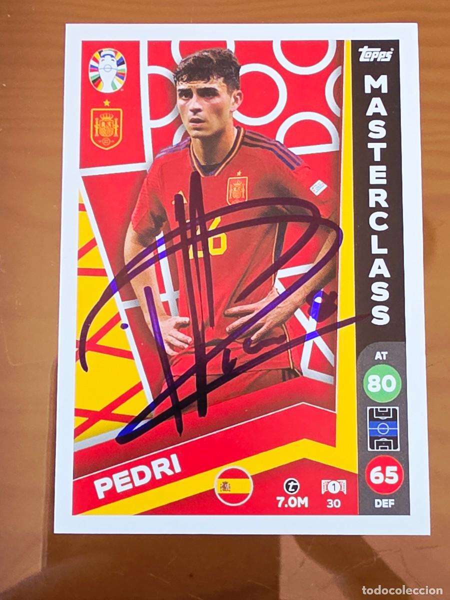 Fu&szlig;ball-Sticker: Cromo firmado de Pedri con aut&oacute;grafo, Selecci&oacute;n espa&ntilde;ola, FC Barcelona, Espa&ntilde;a