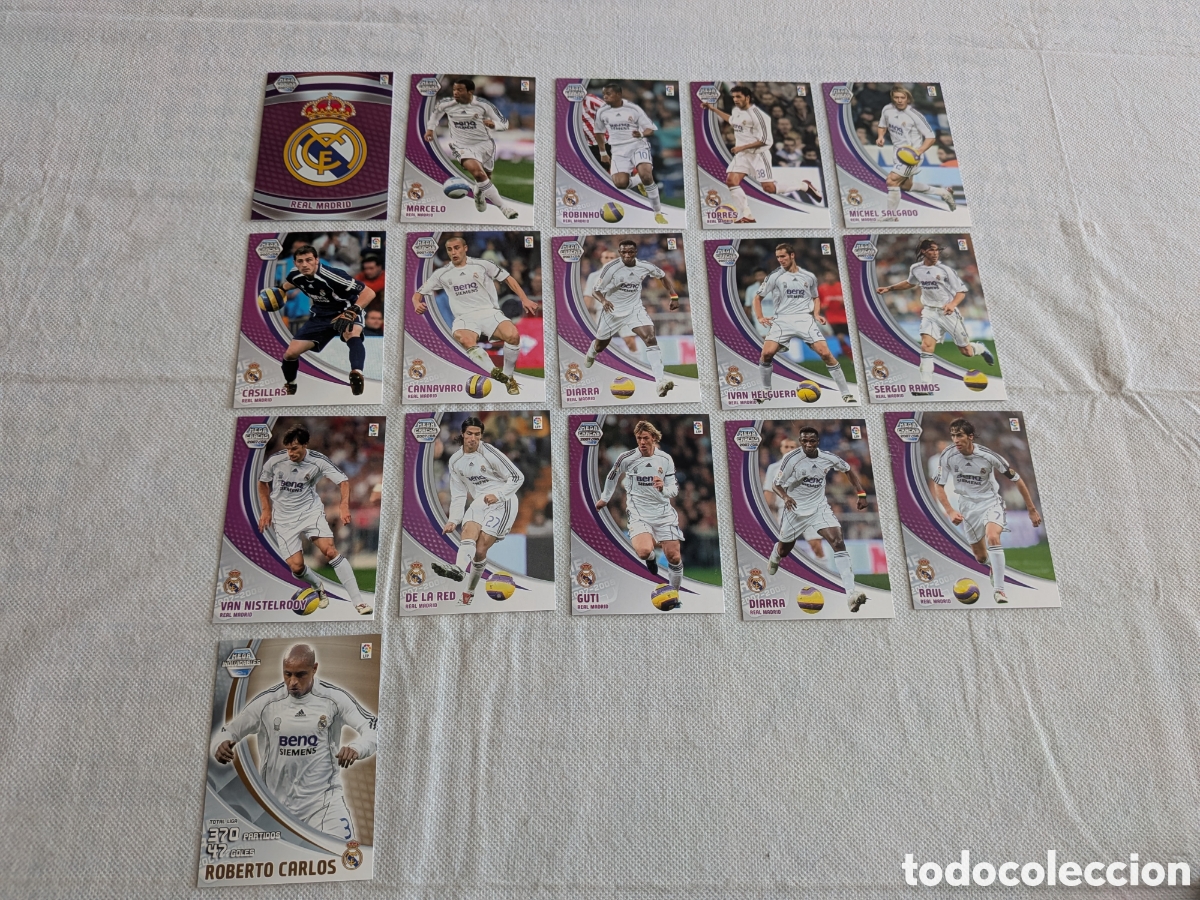 Football Stickers: LOTE DE 16 CARTAS DIFERENTES REAL MADRID MEGACRACKS 2007 2008. 07/08.