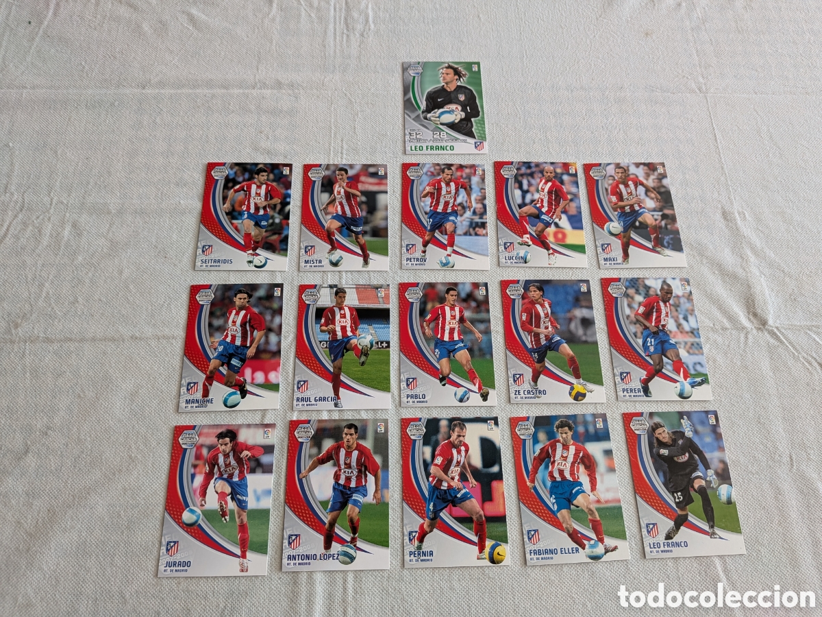 Football Stickers: LOTE DE 16 CARTAS DIFERENTES ATL&Eacute;TICO DE MADRID MEGACRACKS 2007 2008. 07/08.