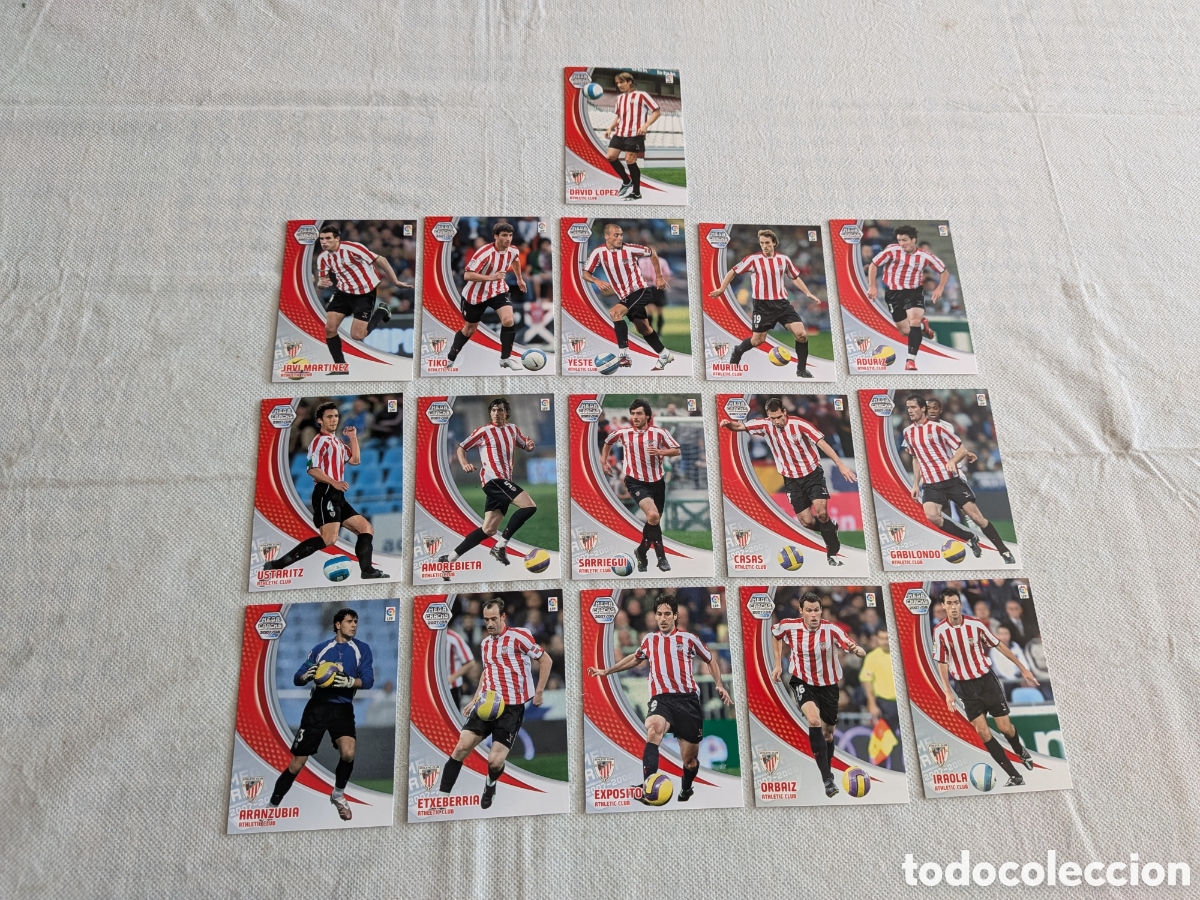 Football Stickers: LOTE DE 16 CARTAS DIFERENTES ATHLETIC DE BILBAO MEGACRACKS 2007 2008. 07/08.