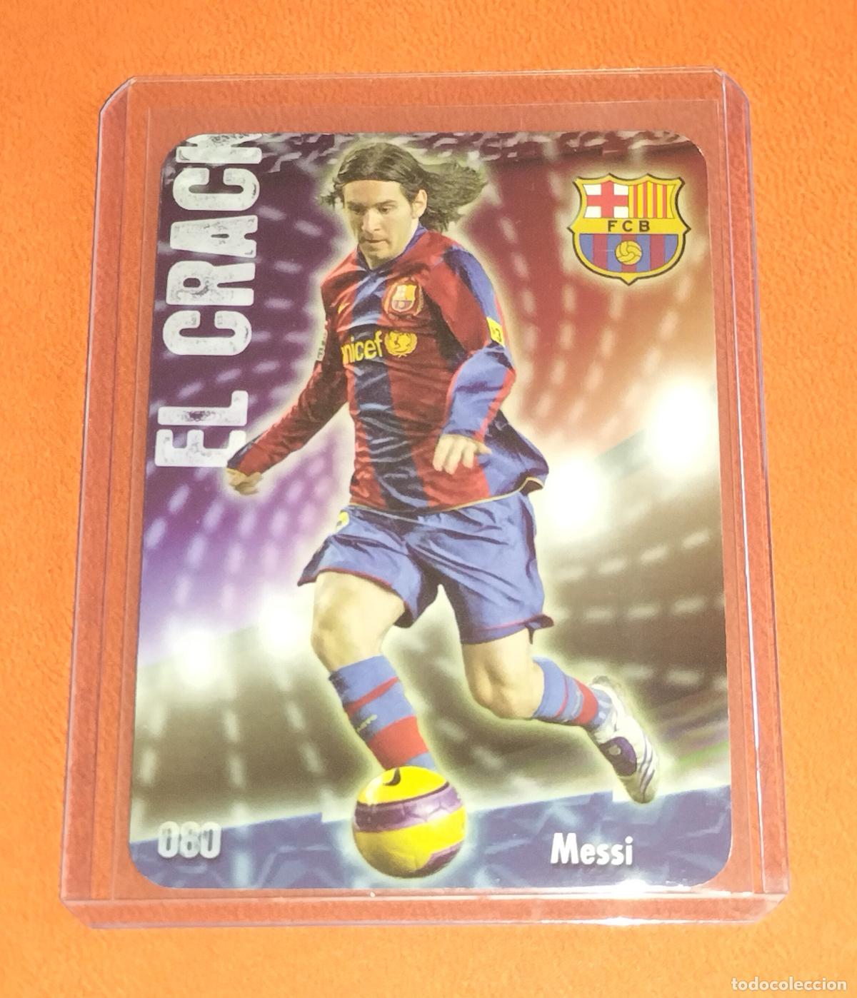Cromos de f&uacute;tbol: 80 LIONEL MESSI EL CRACK VERSION MATE PUNTAS REDONDAS CARD FC BARCELONA MUNDICROMO 2008 2009 08 09