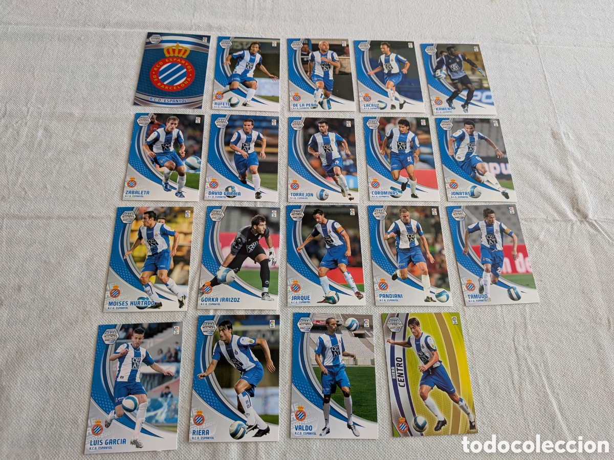 Cromos de f&uacute;tbol: LOTE DE 19 CARTAS DIFERENTES ESPA&Ntilde;OL MEGACRACKS 2007 2008. 07/08.