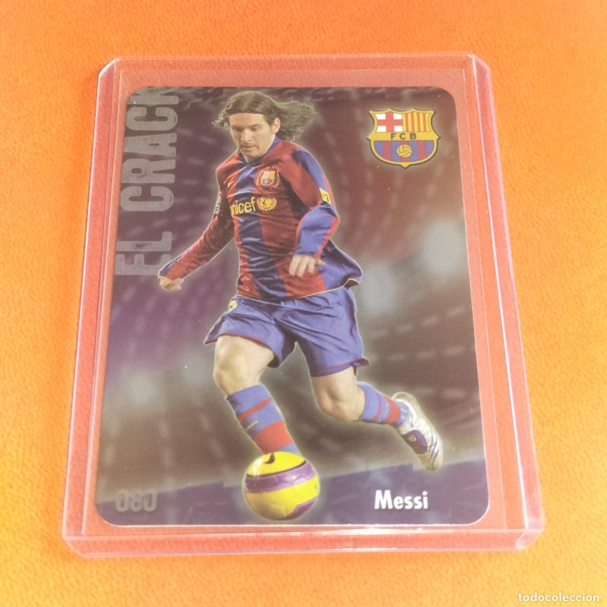 Cromos de f&uacute;tbol: 80 LIONEL MESSI EL CRACK VERSION BRILLO PUNTAS REDONDAS CARD FC BARCELONA MUNDICROMO 2008 2009 08 09