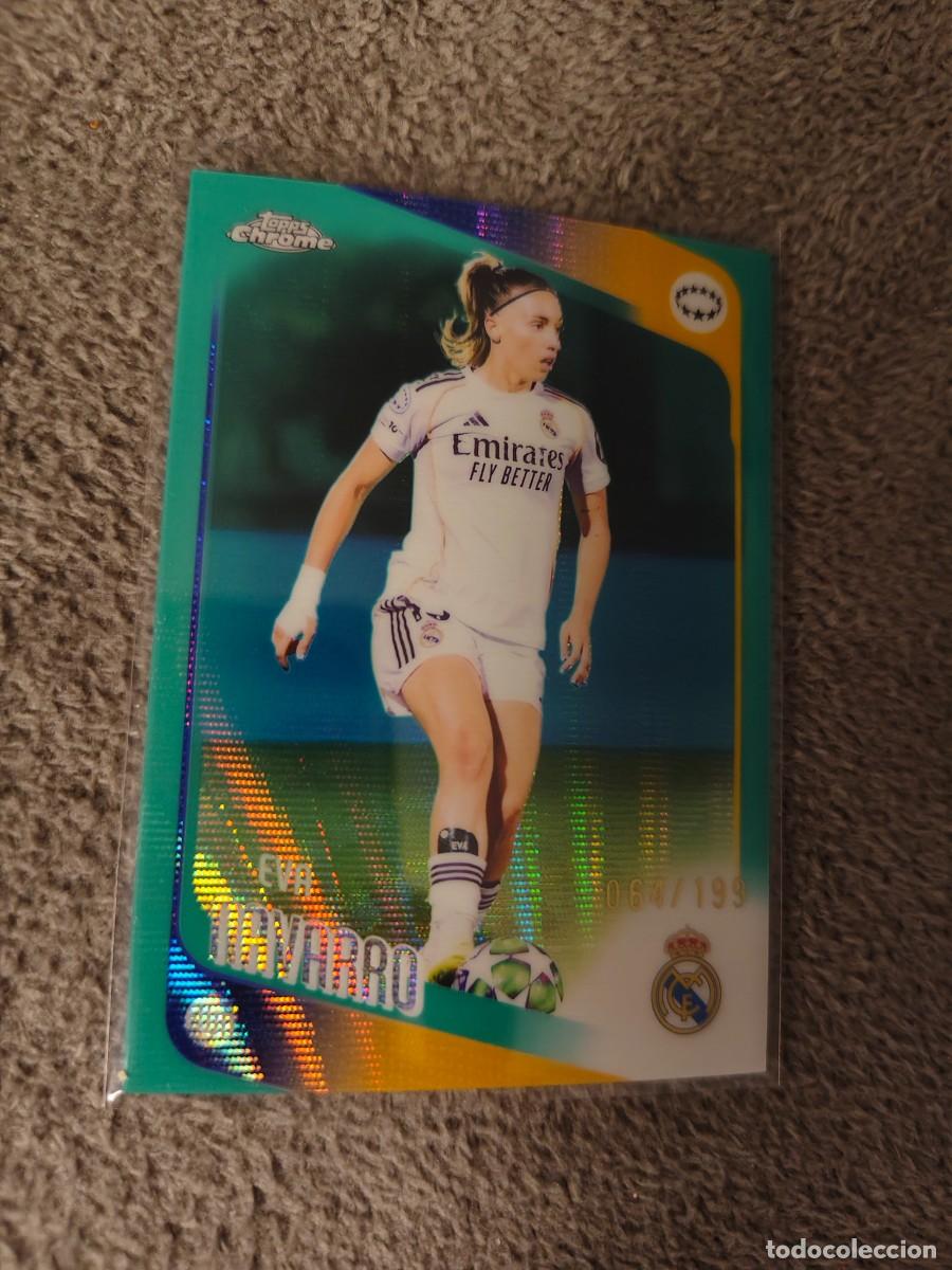 Cartes &agrave; collectionner de Football: 25 UWCL 25 26 CHROME EVA NAVARRO REAL MADRID NUMERADA 199 WOMEN CHAMPIONS LEAGUE 2025 2026 AAE