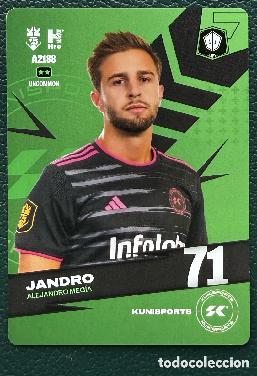 Cromos de f&uacute;tbol: A2188 ALEJANDRO MEGIA JANDRO KUNISPORTS FICHAS ALBUM KINGS LEAGUE INFOJOBS 2024