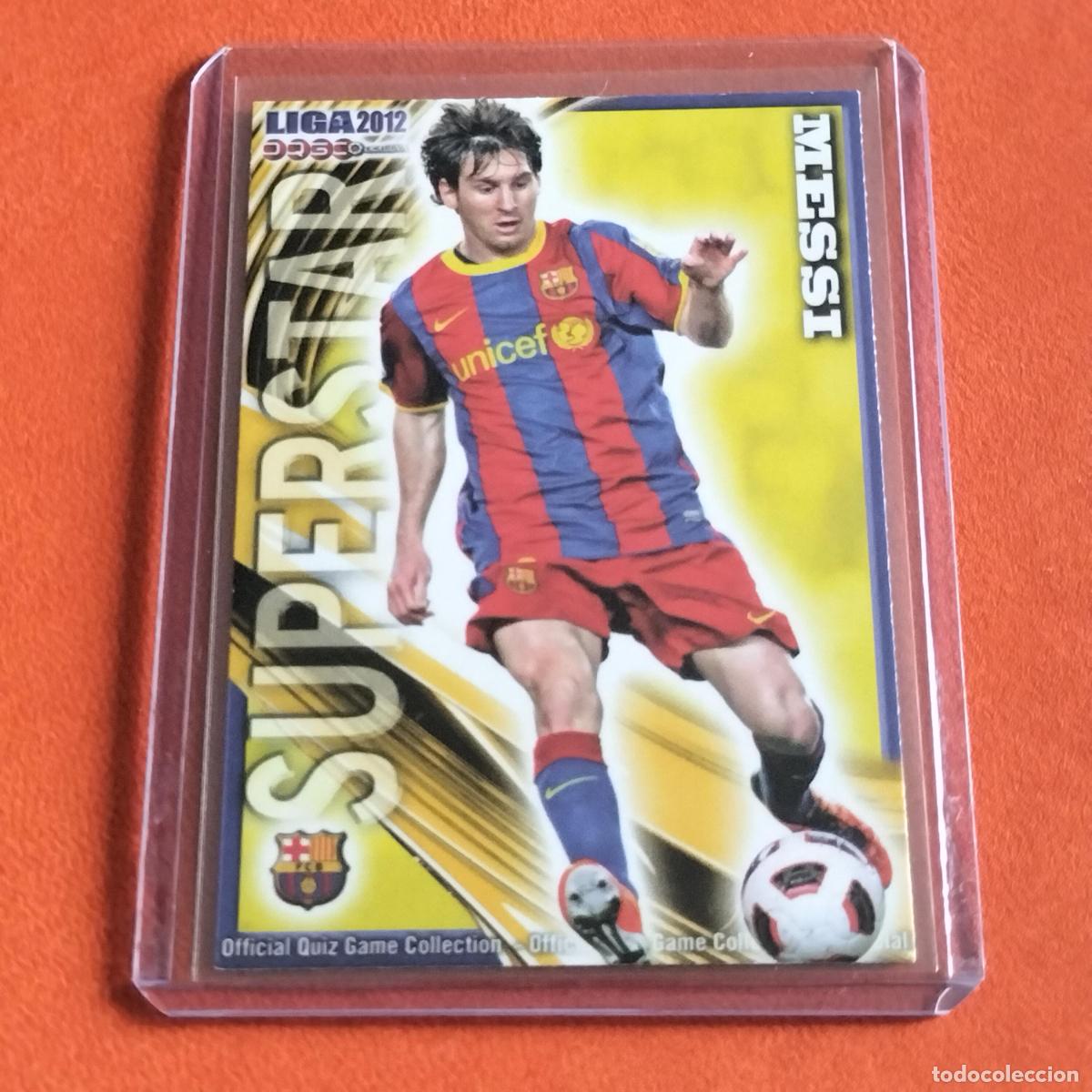 Cromos de f&uacute;tbol: 26 LIONEL MESSI SUPERSTAR VERSION MATE FC BARCELONA CARD MUNDICROMO LIGA QUIZ GAME 2011 2012 11 12