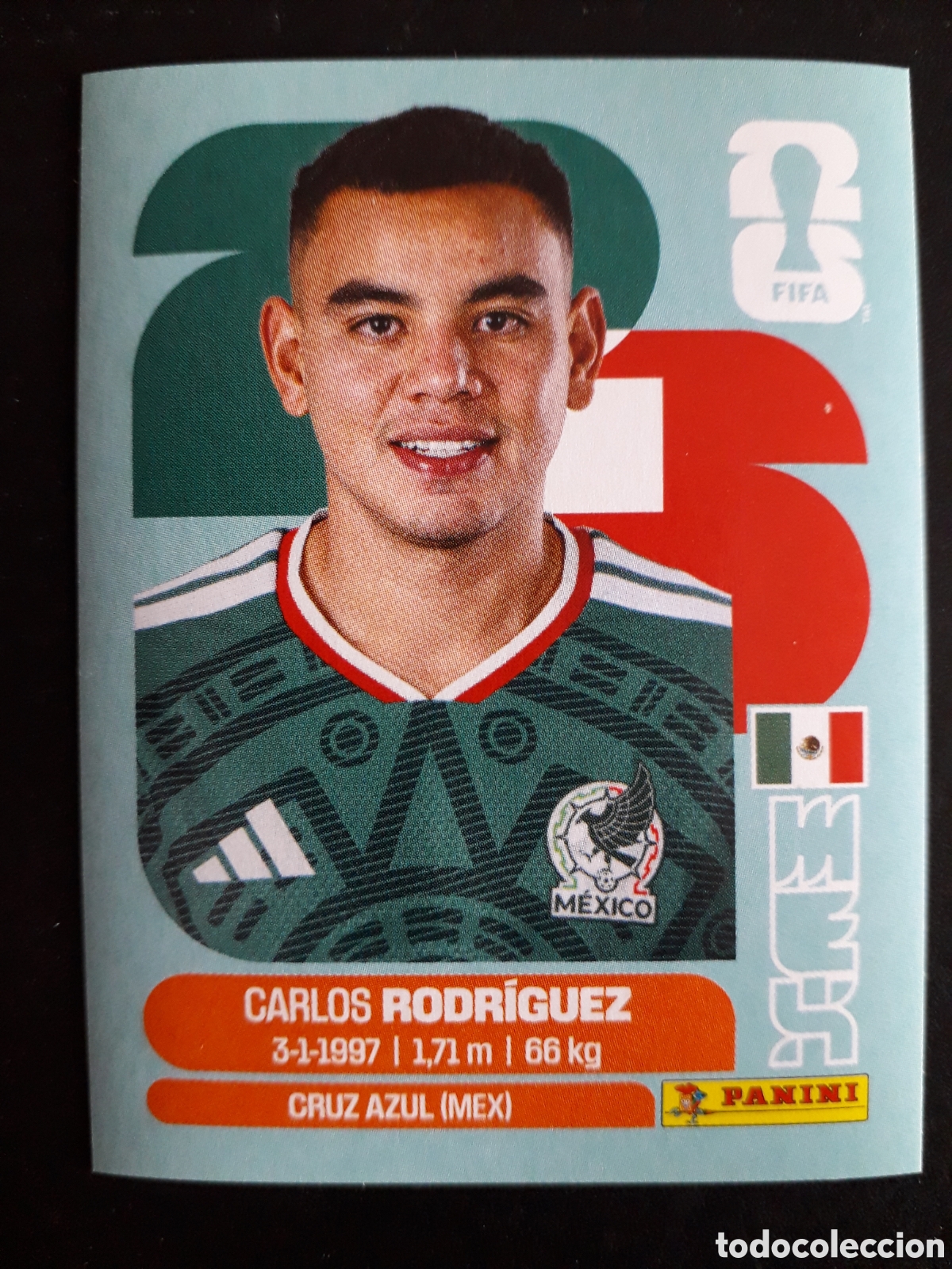 Cromos de f&uacute;tbol: CARLOS RODR&Iacute;GUEZ M&Eacute;XICO MEX 9 MUNDIAL F&Uacute;TBOL 2026 FIFA WORLD CUP PANINI SIN PEGAR PEDIDO M&Iacute;NIMO 3&euro;.