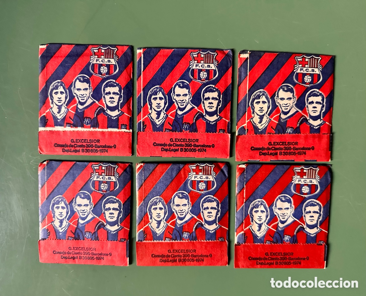 Cromos de Futebol: 6 SOBRES DE CROMOS 75 A&Ntilde;OS FC BARCELONA. EXCELSIOR. SIN ABRIR. BAR&Ccedil;A.