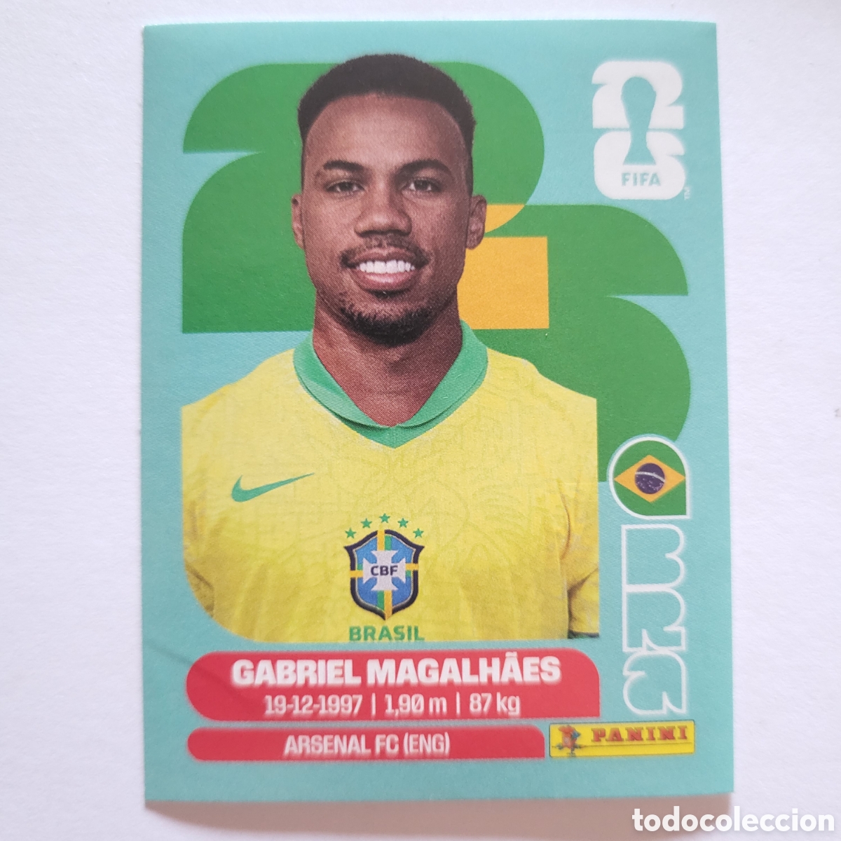 Cromos de f&uacute;tbol: BRA 6 Gabriel Magalhaes [Sticker] / FIFA World Cup 2026
