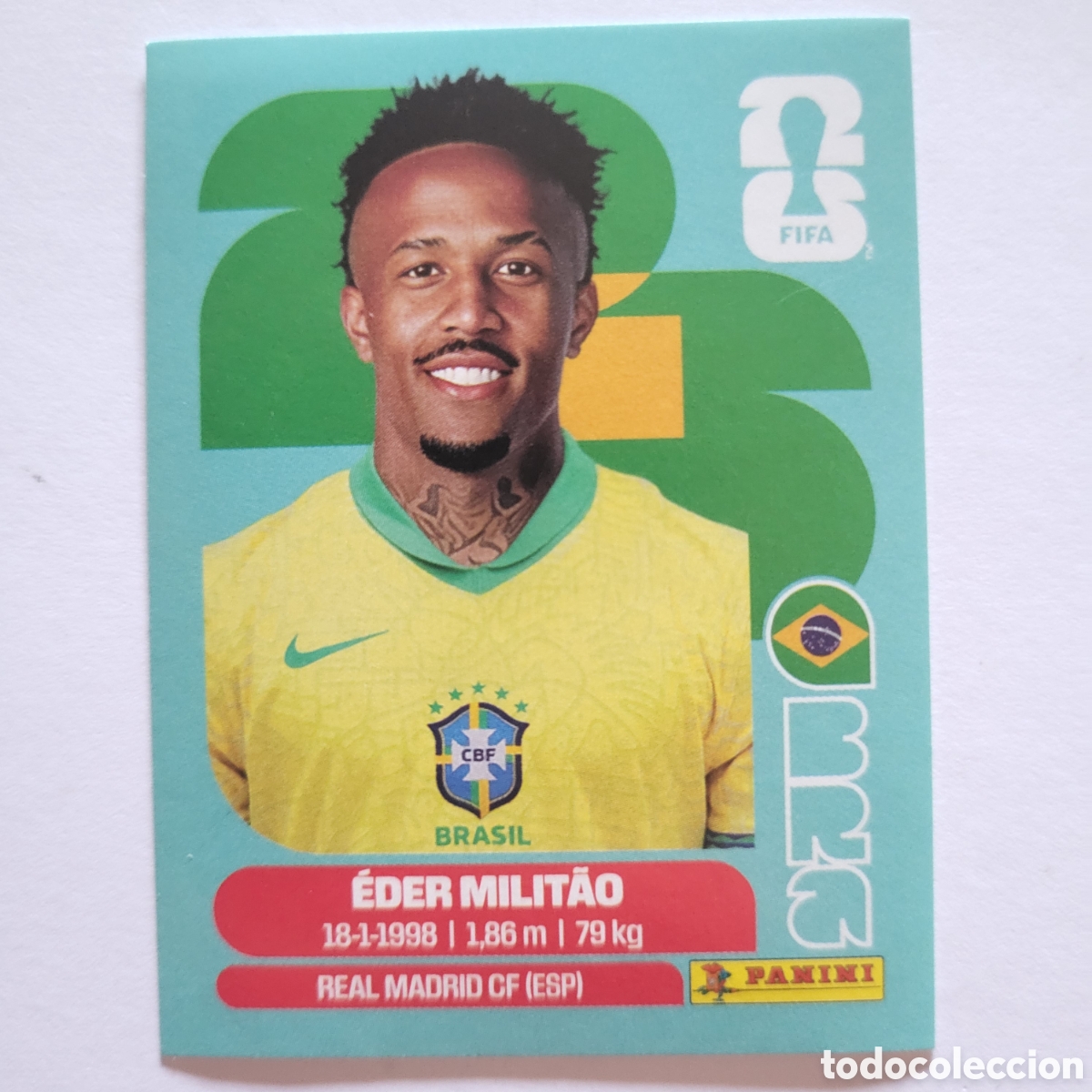 Cromos de f&uacute;tbol: BRA 5 Elder Militao [Sticker] / FIFA World Cup 2026