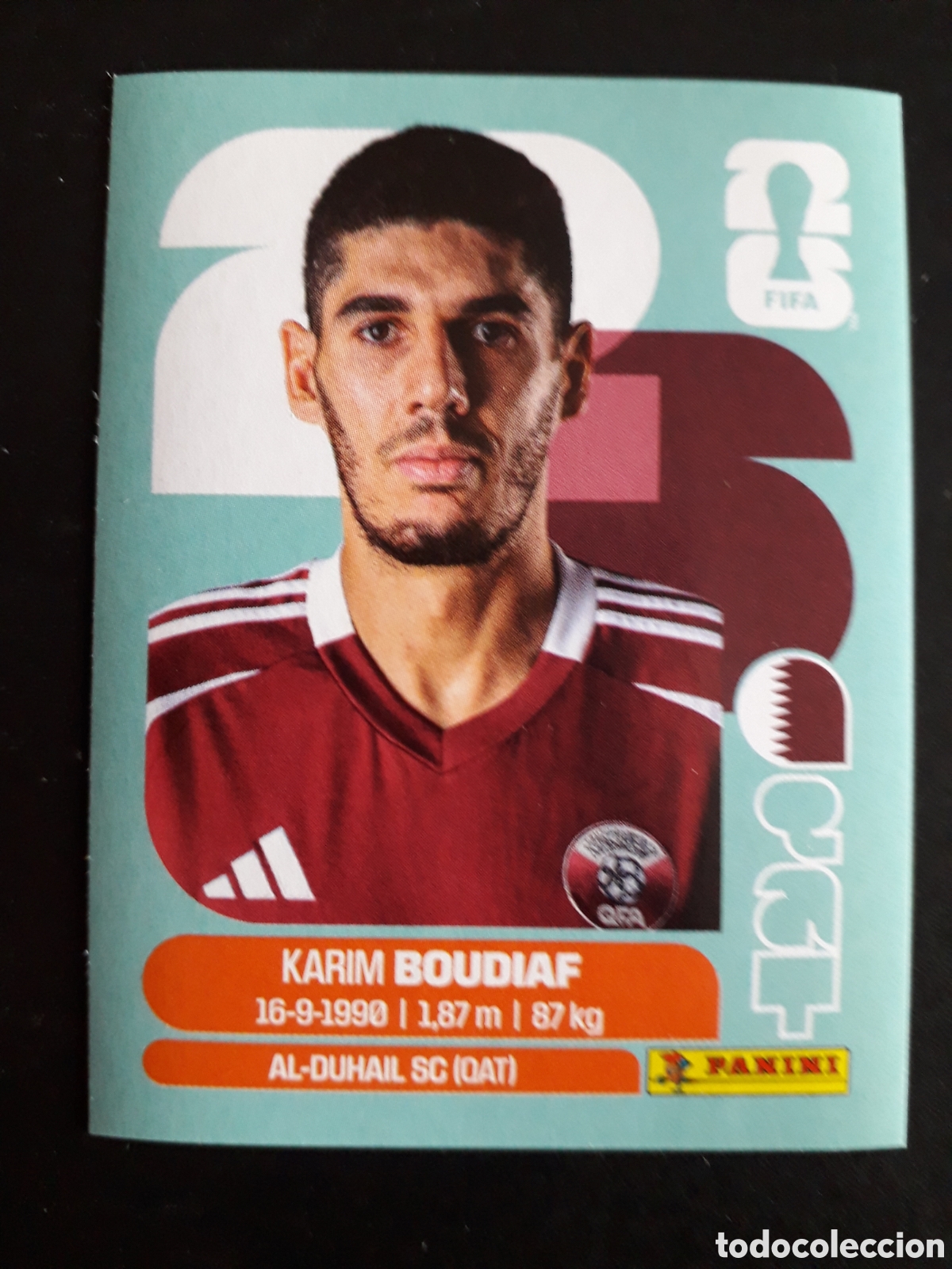 Cromos de f&uacute;tbol: BOUDIAF QATAR QAT 10 MUNDIAL F&Uacute;TBOL 2026 FIFA WORLD CUP PANINI SIN PEGAR PEDIDO M&Iacute;NIMO 3&euro;.