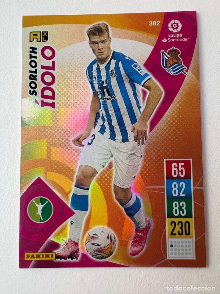 Cromos de f&uacute;tbol: Carta Sorloth Real Sociedad &Iacute;dolo 382 Adrenalyn 2021-22