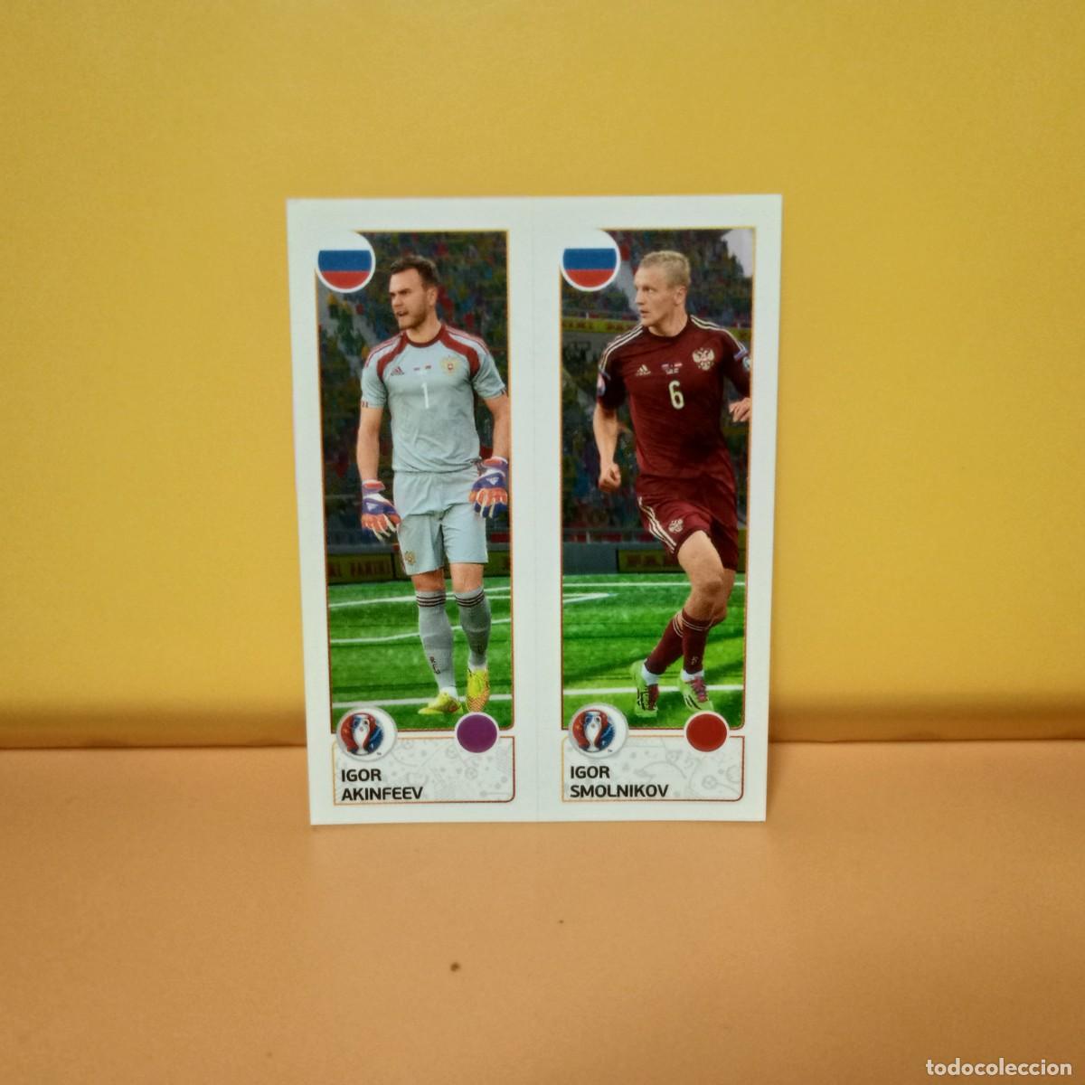 Cromos de f&uacute;tbol: PANINI EURO 2016 FRANCE; EUROCOPA FRANCIA: RUSIA AKINFEV/IGOR 156 A/B
