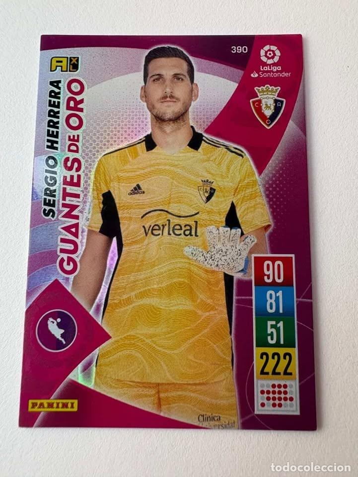 Cromos de f&uacute;tbol: Carta Sergio Herrera Osasuna Guantes de Oro 390 Adrenalyn 2021-22