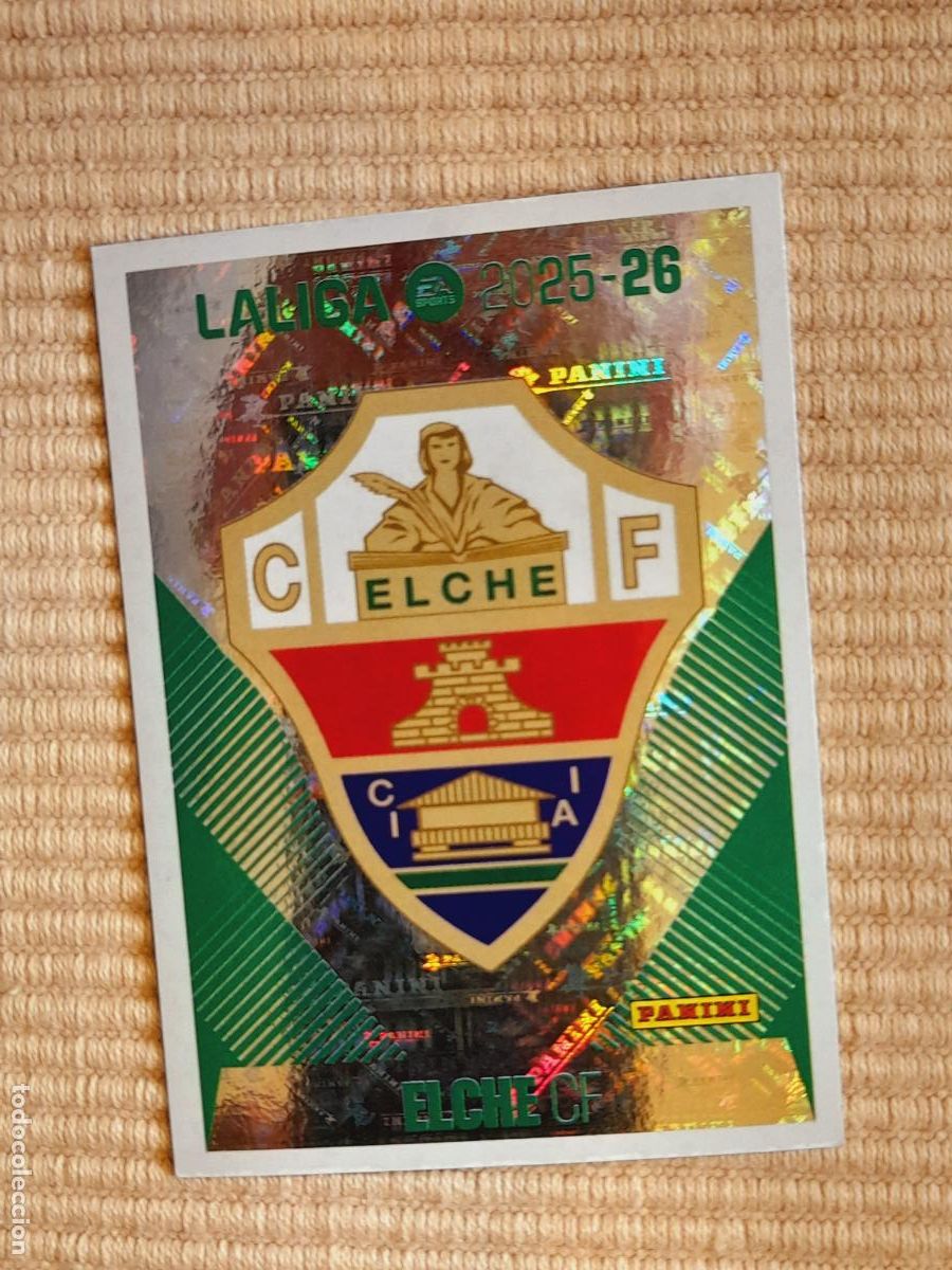 Cromos de f&uacute;tbol: CROMO 1 ESCUDO ELCHE CF LIGA 25-26 2025 2026 &Aacute;LBUM ESTE