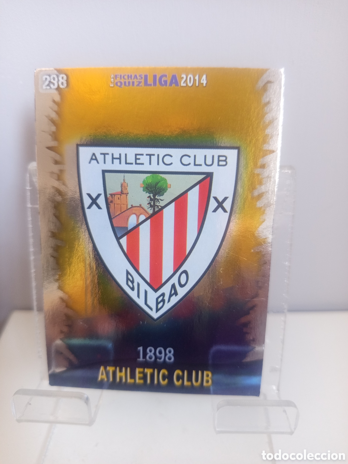 Fu&szlig;ball-Sticker: ❇️ CROMO CARD ⚽ ESCUDO ATHLETIC DE BILBAO 298 FICHAS LIGA QUIZ GAME 13 14 2013 2014 MUNDICROMO ❇️