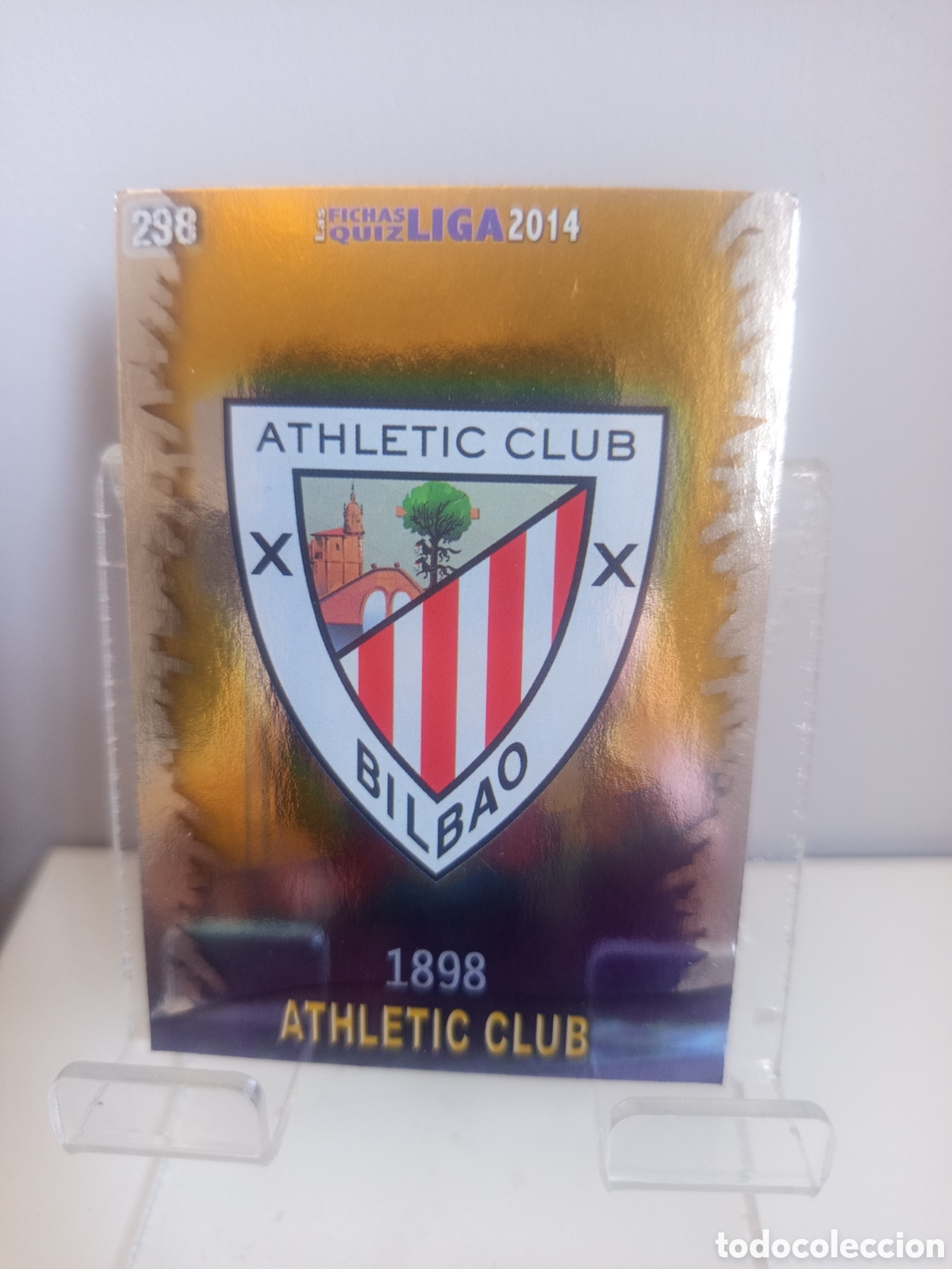 Fu&szlig;ball-Sticker: ❇️ CROMO CARD ⚽ ESCUDO ATHLETIC DE BILBAO 298 FICHAS LIGA QUIZ GAME 13 14 2013 2014 MUNDICROMO ❇️