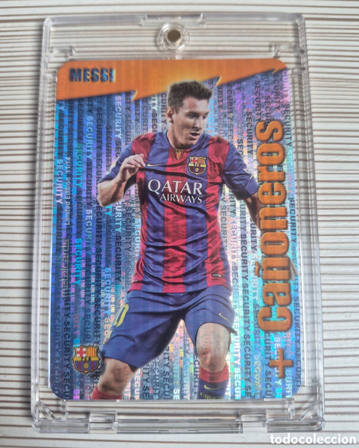 Cromos de f&uacute;tbol: MESSI CA&Ntilde;ONERO SECURITY MUNDICROMO 2014 2015 IMPOLUTO!!