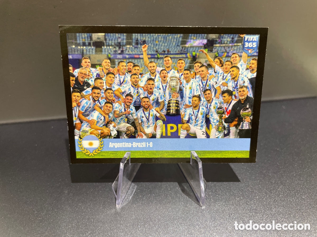 Cromos de f&uacute;tbol: Lionel Messi 411 Argentina vs Brasil 1-0 Panini FIFA 365 10 Years 2025