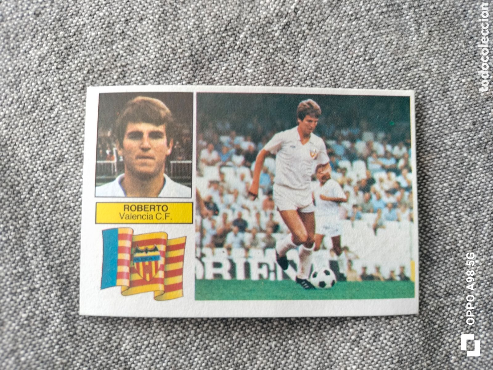 Cromos de f&uacute;tbol: Cromo versi&oacute;n dif&iacute;cil Roberto Valencia Ediciones Este liga temporada 82 83 1982 1983