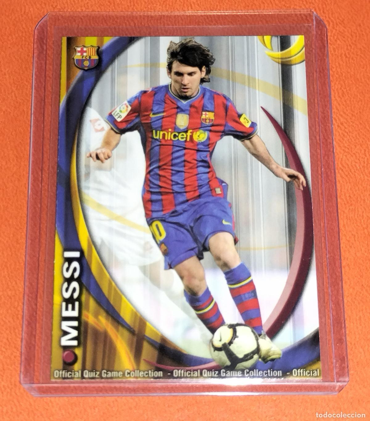 Cromos de f&uacute;tbol: 18 LIONEL MESSI FC BARCELONA CARD MUNDICROMO LIGA QUIZ GAME 2010 2011 10 11
