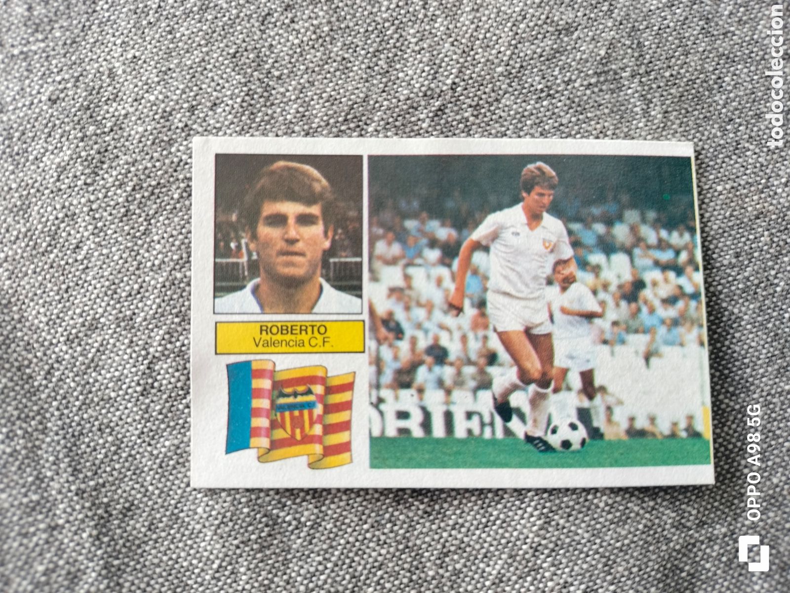 Cromos de f&uacute;tbol: Cromo versi&oacute;n dif&iacute;cil Roberto Valencia Ediciones Este liga temporada 82 83 1982 1983
