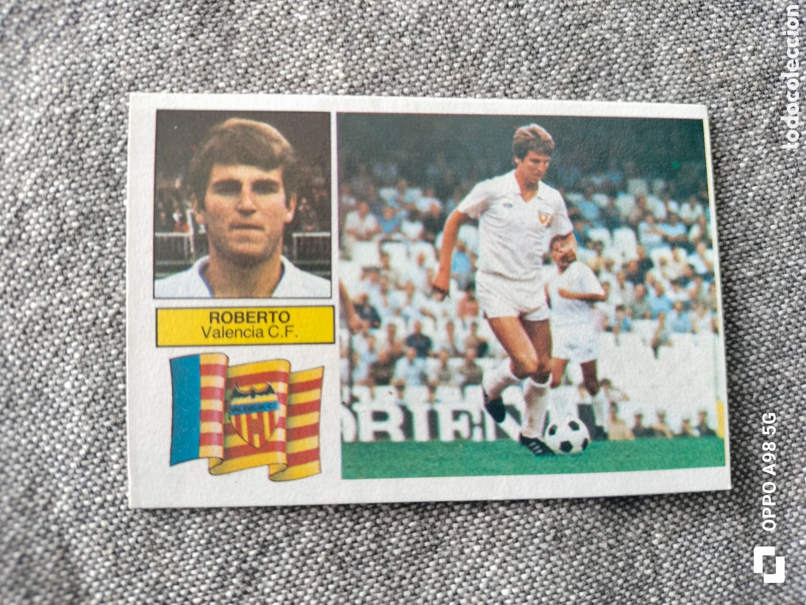 Cromos de f&uacute;tbol: Cromo versi&oacute;n dif&iacute;cil Roberto Valencia Ediciones Este liga temporada 82 83 1982 1983