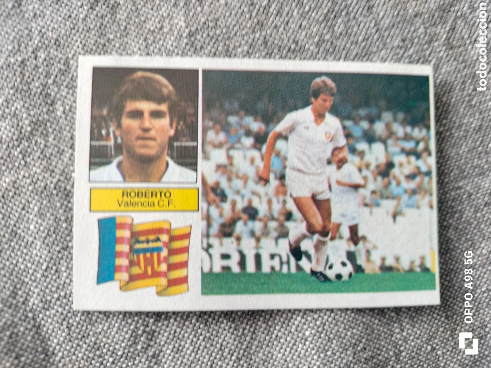 Cromos de f&uacute;tbol: Cromo versi&oacute;n dif&iacute;cil Roberto Valencia Ediciones Este liga temporada 82 83 1982 1983
