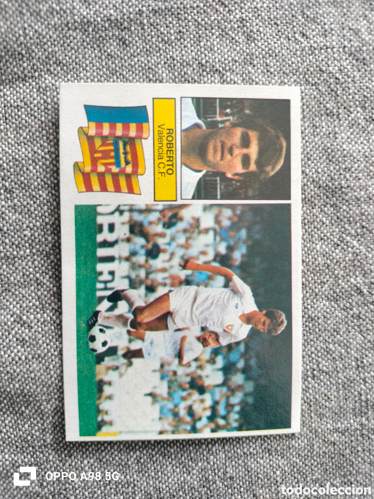 Cromos de f&uacute;tbol: Cromo versi&oacute;n dif&iacute;cil Roberto Valencia Ediciones Este liga temporada 82 83 1982 1983