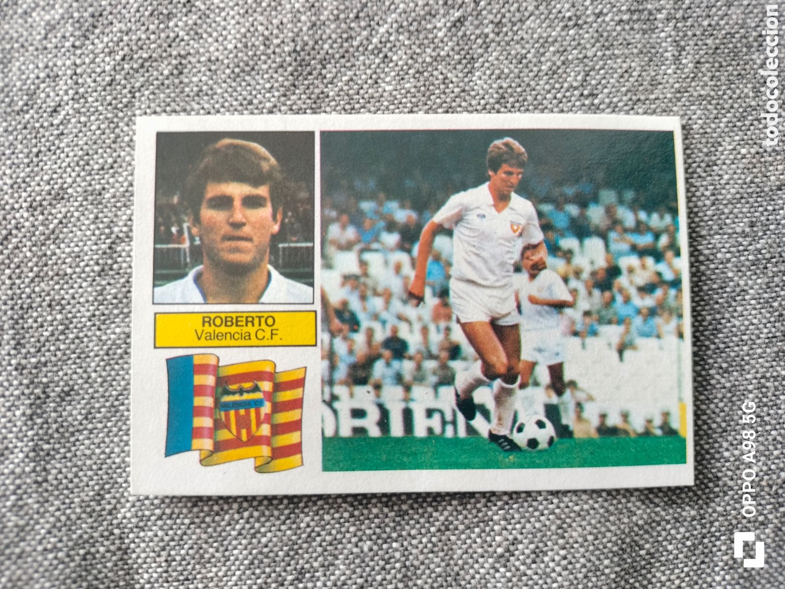 Cromos de f&uacute;tbol: Cromo versi&oacute;n dif&iacute;cil Roberto Valencia Ediciones Este liga temporada 82 83 1982 1983
