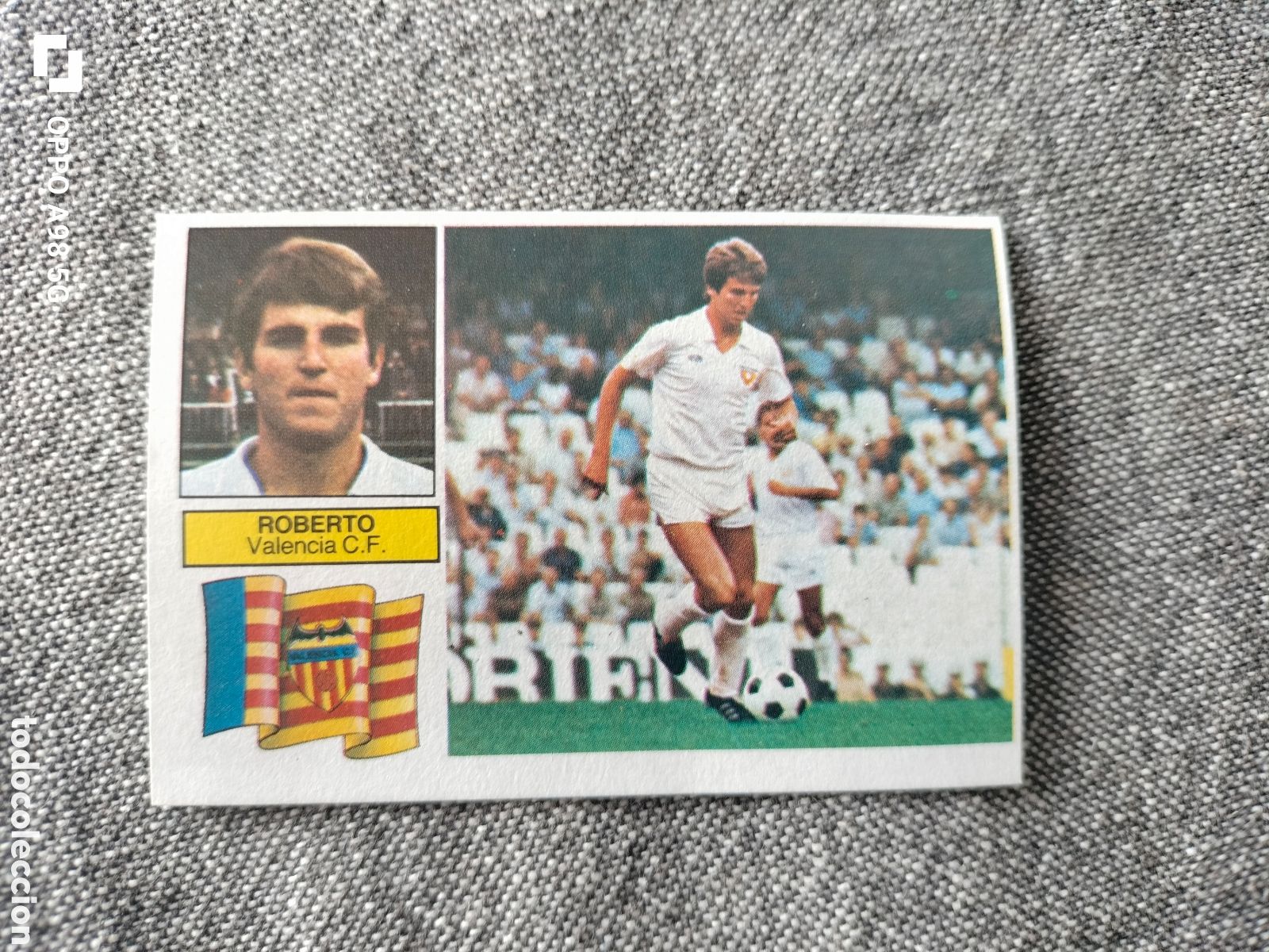 Cromos de f&uacute;tbol: Cromo versi&oacute;n dif&iacute;cil Roberto Valencia Ediciones Este liga temporada 82 83 1982 1983