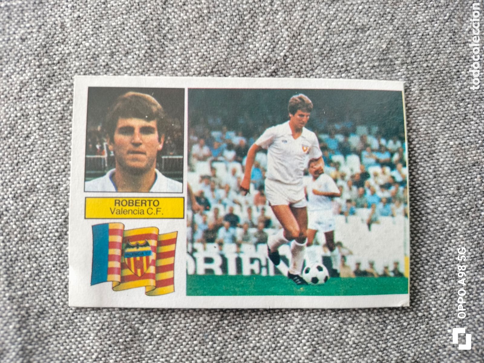 Cromos de f&uacute;tbol: Cromo versi&oacute;n dif&iacute;cil Roberto Valencia Ediciones Este liga temporada 82 83 1982 1983