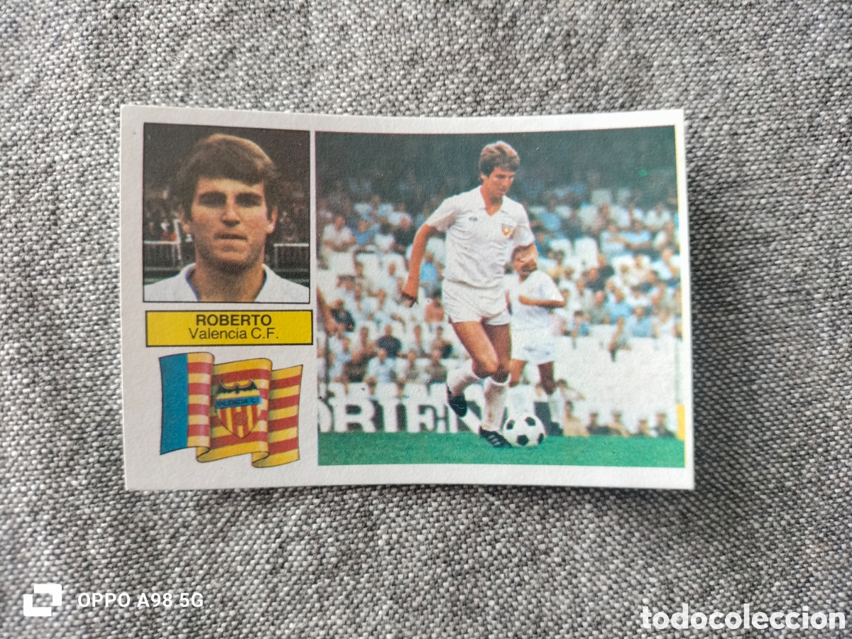Cromos de f&uacute;tbol: Cromo versi&oacute;n dif&iacute;cil Roberto Valencia Ediciones Este liga temporada 82 83 1982 1983