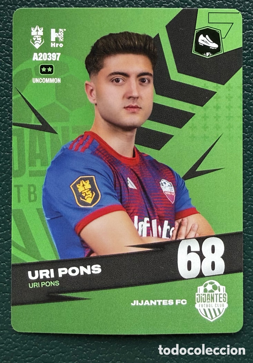 Football Stickers: A20397 URI PONS JIJANTES FC FICHAS ALBUM KINGS LEAGUE INFOJOBS 2024 KOLEX