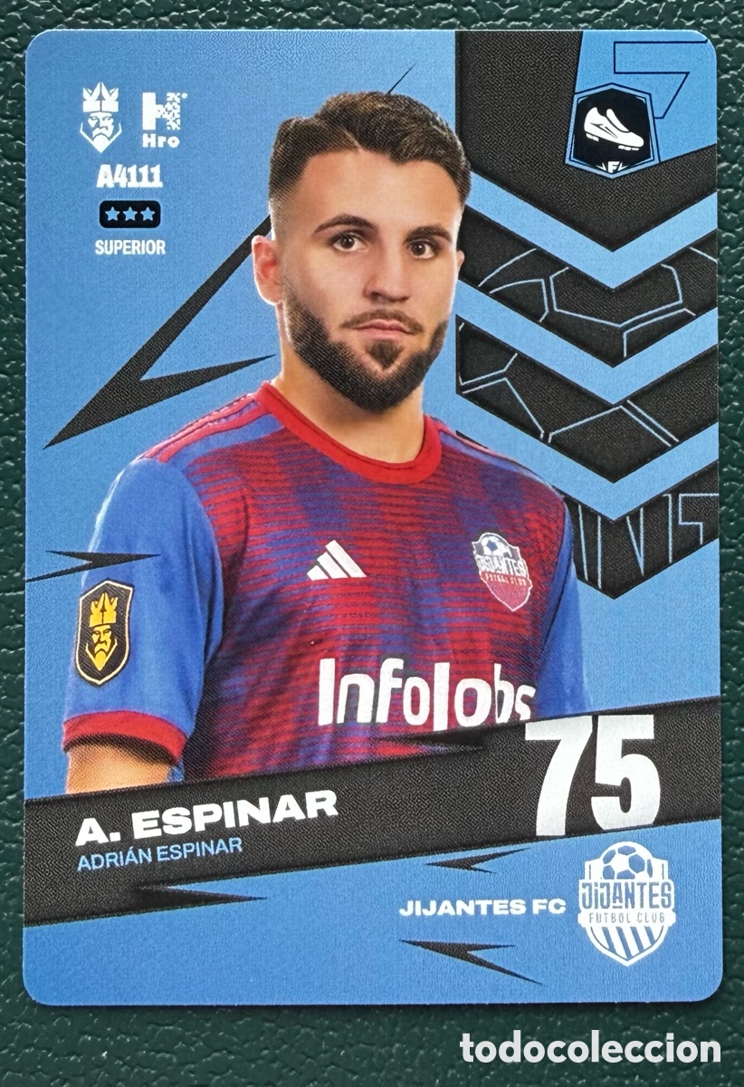 Football Stickers: A4111 ADRIAN ESPINAR JIJANTES FC FICHAS ALBUM KINGS LEAGUE INFOJOBS 2024 KOLEX