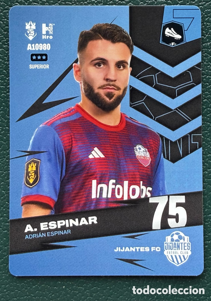Football Stickers: A10980 ADRIAN ESPINAR JIJANTES FC FICHAS ALBUM KINGS LEAGUE INFOJOBS 2024 KOLEX