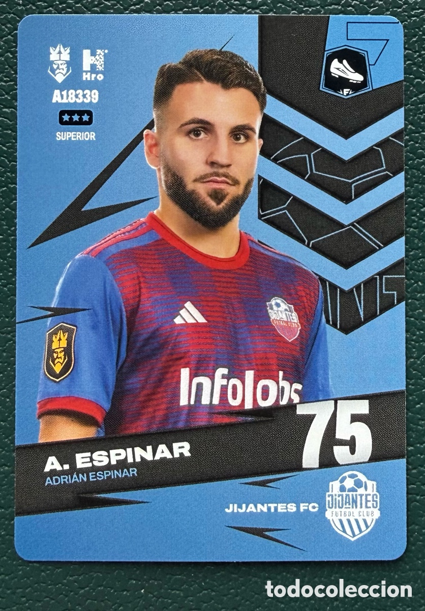Football Stickers: A18339 ADRIAN ESPINAR JIJANTES FC FICHAS ALBUM KINGS LEAGUE INFOJOBS 2024 KOLEX