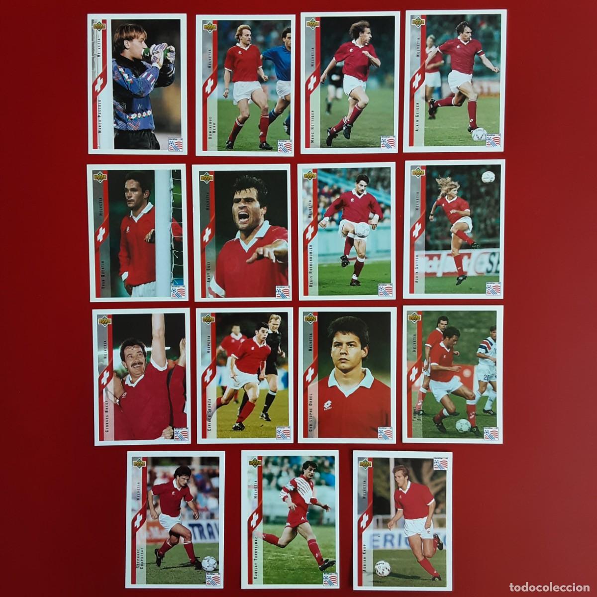 Cromos de f&uacute;tbol: SELECCION COMPLETA SUIZA MUNDIAL USA 94 UPPER DECK STICKERS-NUNCA PEGADO