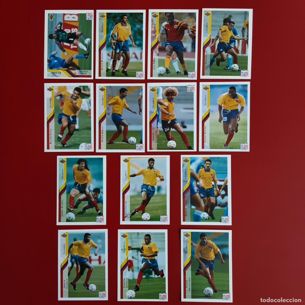Cromos de f&uacute;tbol: SELECCION COMPLETA COLOMBIA MUNDIAL USA 94 UPPER DECK STICKERS-NUNCA PEGADO-VALDERRAMA/ASPRILLA