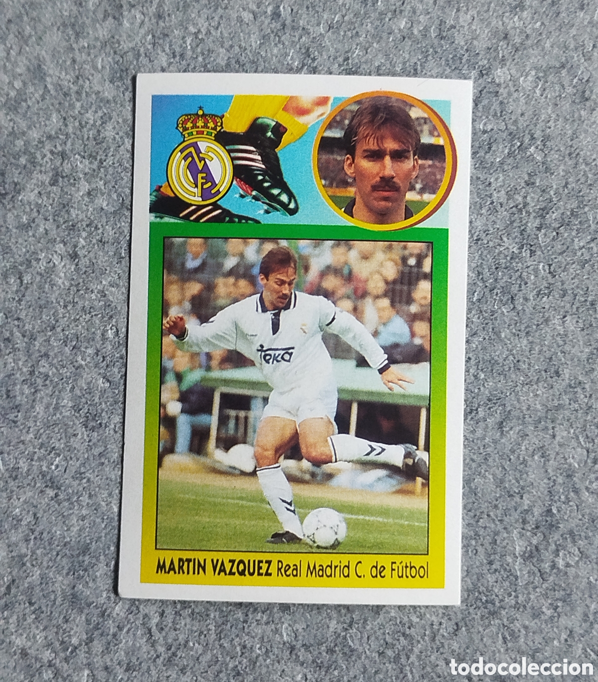 Cromos de f&uacute;tbol: ADHESIVO MART&Iacute;N V&Aacute;ZQUEZ REAL MADRID LIGA 93 94 1993 1994 ESTE SIN PEGAR NUNCA PEGADO CROMO