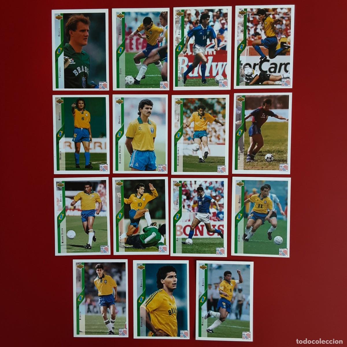 Cromos de f&uacute;tbol: SELECCION COMPLETA BRASIL MUNDIAL USA 94 UPPER DECK STICKERS-NUNCA PEGADO-BEBETO/ROMARIO