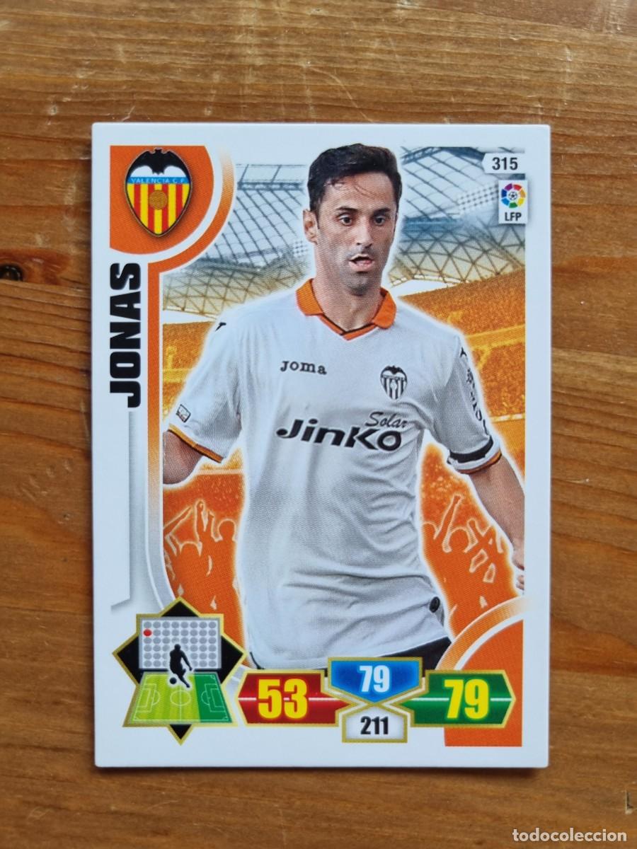Cromos de f&uacute;tbol: 315 JONAS (Valencia CF). Liga 2013 2014 13 14 Adrenalyn XL