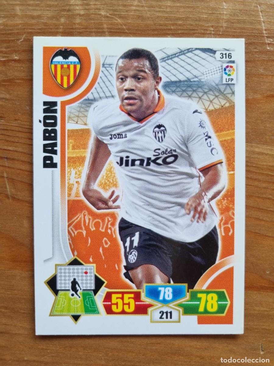 Cromos de f&uacute;tbol: 316 PAB&Oacute;N (Valencia CF). Liga 2013 2014 13 14 Adrenalyn XL