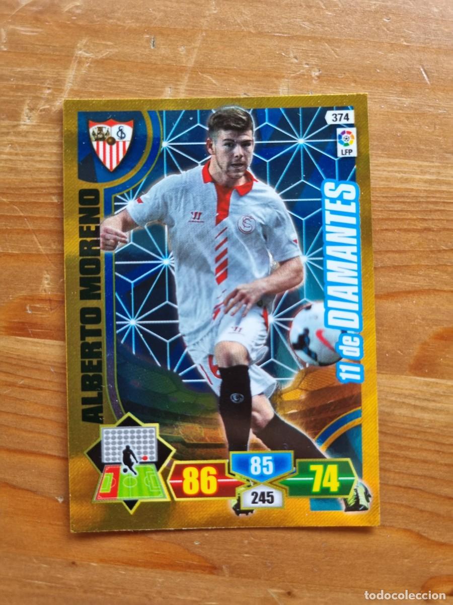 Cromos de f&uacute;tbol: 374 ALBERTO MORENO (Sevilla FC) 11 DE DIAMANTES. Liga 2013 2014 13 14 Adrenalyn XL