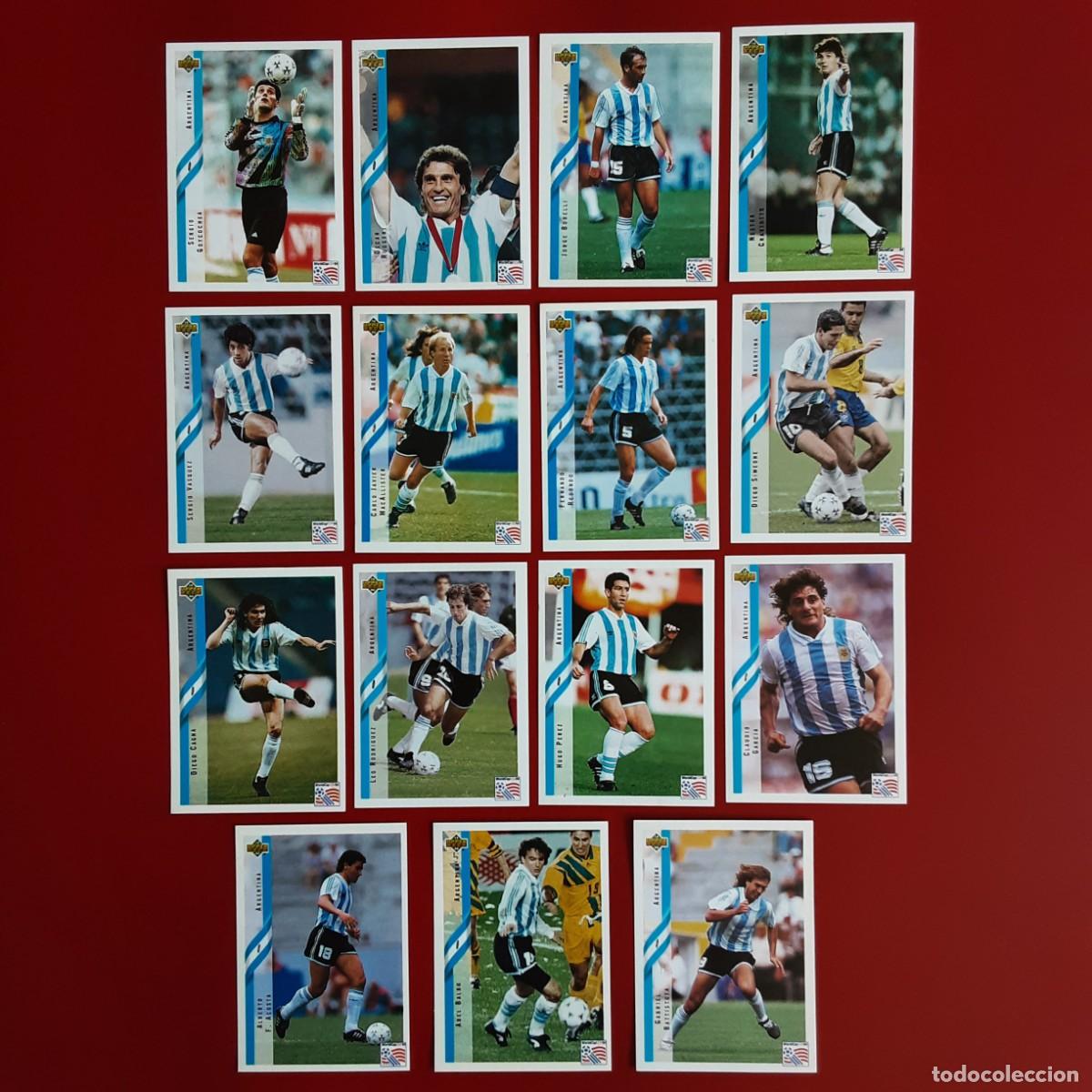 Cromos de f&uacute;tbol: SELECCION COMPLETA ARGENTINA MUNDIAL USA 94 UPPER DECK STICKERS-NUNCA PEGADO-REDONDO/BATISTUTA